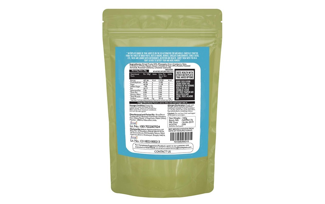 Nutriplato Nutty Fruity Mix    Pack  340 grams